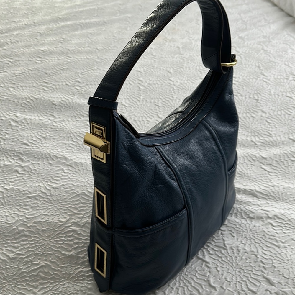 Tignanello Blue Leather Bag